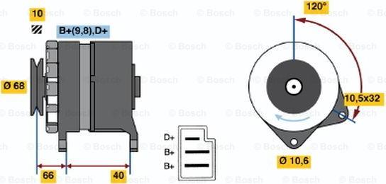 BOSCH 0 986 035 780 - Генератор vvparts.bg