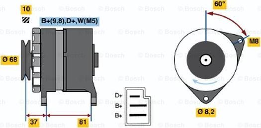 BOSCH 0 986 036 561 - Генератор vvparts.bg