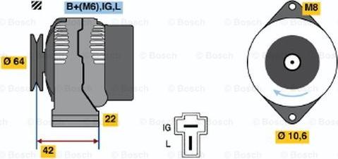 BOSCH 0 986 036 641 - Генератор vvparts.bg