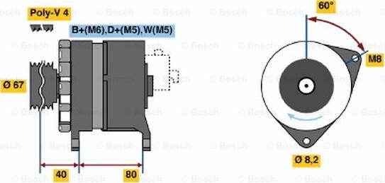 BOSCH 0 986 036 631 - Генератор vvparts.bg