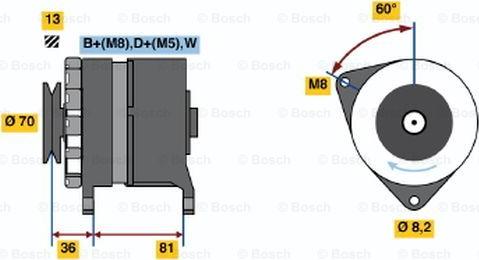 BOSCH 0 986 036 000 - Генератор vvparts.bg