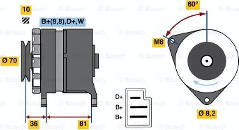 BOSCH 0 986 036 010 - Генератор vvparts.bg