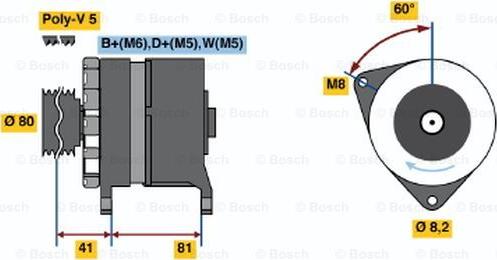 BOSCH 0 986 036 100 - Генератор vvparts.bg