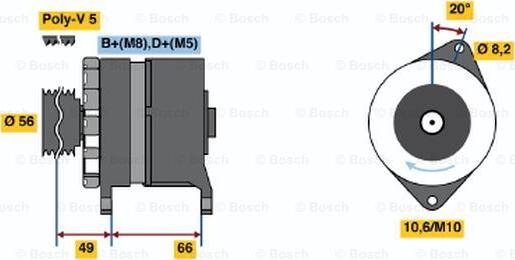 BOSCH 0 986 036 831 - Генератор vvparts.bg