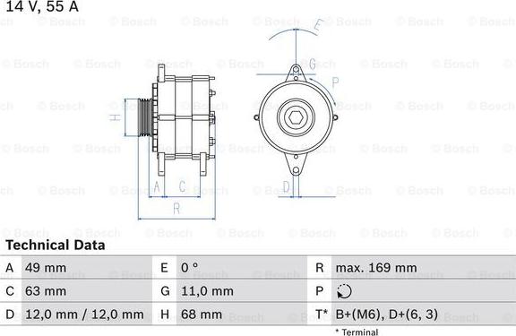 BOSCH 0 986 030 970 - Генератор vvparts.bg