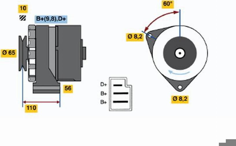 BOSCH 0986030590 - Генератор vvparts.bg