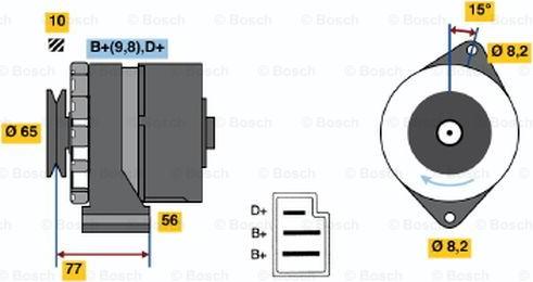 BOSCH 0 986 031 100 - Генератор vvparts.bg