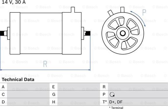 BOSCH 0 986 030 050 - Генератор vvparts.bg