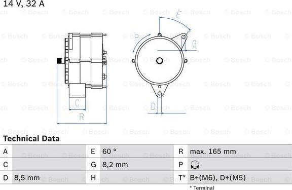 BOSCH 0 986 030 140 - Генератор vvparts.bg