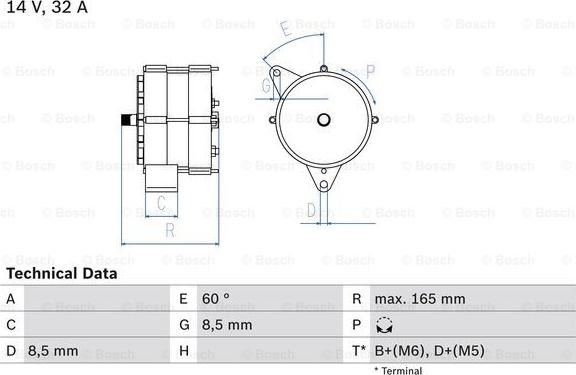 BOSCH 0 986 030 130 - Генератор vvparts.bg