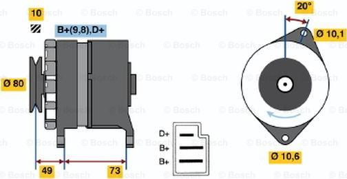 BOSCH 0 986 030 120 - Генератор vvparts.bg