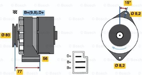 BOSCH 0 986 030 750 - Генератор vvparts.bg