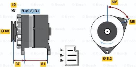 BOSCH 0 986 030 780 - Генератор vvparts.bg