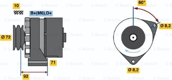 BOSCH 0 986 030 730 - Генератор vvparts.bg