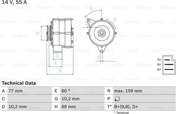 BOSCH 0 986 030 720 - Генератор vvparts.bg