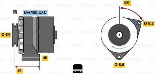 BOSCH 0 986 031 931 - Генератор vvparts.bg