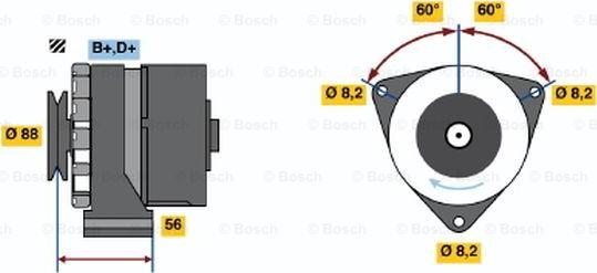 BOSCH 0 986 031 540 - Генератор vvparts.bg