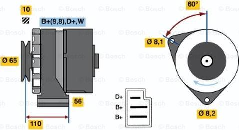 BOSCH 0 986 031 500 - Генератор vvparts.bg