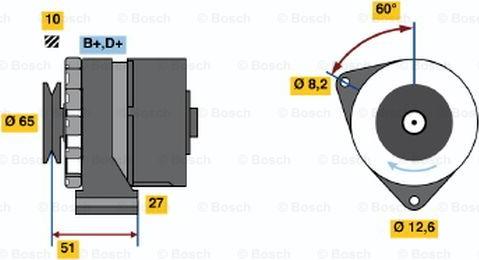 BOSCH 0 986 031 090 - Генератор vvparts.bg