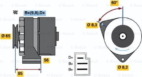 BOSCH 0 986 031 010 - Генератор vvparts.bg