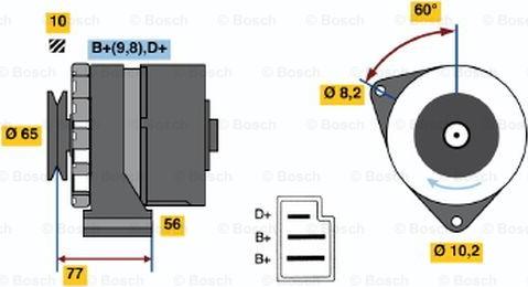 BOSCH 0 986 031 080 - Генератор vvparts.bg