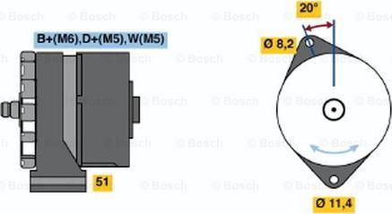 BOSCH 0 986 031 190 - Генератор vvparts.bg