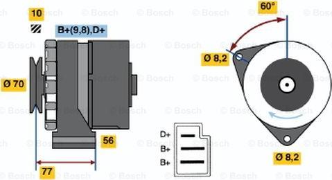 BOSCH 0 986 031 390 - Генератор vvparts.bg