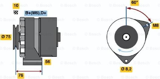 BOSCH 0 986 031 360 - Генератор vvparts.bg