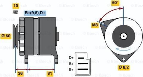 BOSCH 0 986 031 380 - Генератор vvparts.bg