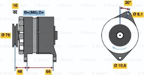 BOSCH 0 986 031 740 - Генератор vvparts.bg