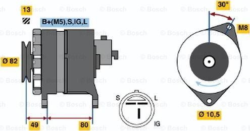 BOSCH 0 986 038 491 - Генератор vvparts.bg