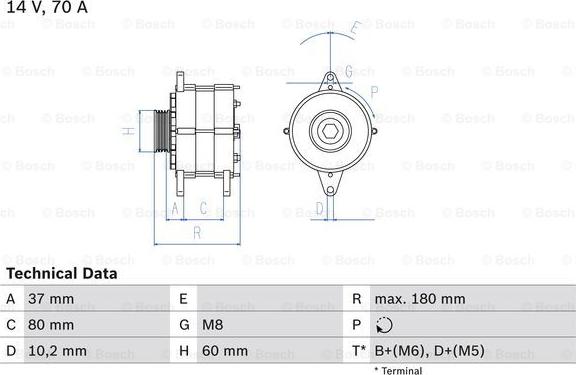 BOSCH 0 986 038 401 - Генератор vvparts.bg