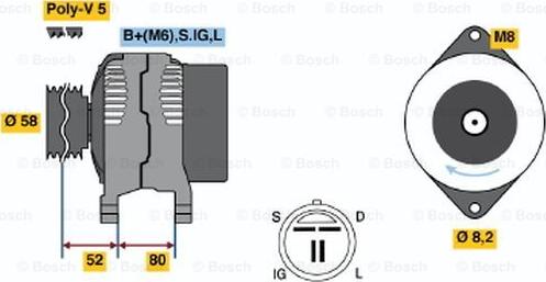 BOSCH 0 986 038 481 - Генератор vvparts.bg