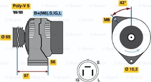 BOSCH 0 986 038 591 - Генератор vvparts.bg