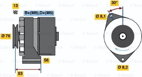 BOSCH 0 986 038 641 - Генератор vvparts.bg