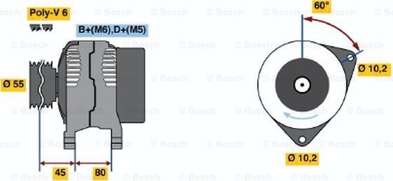 BOSCH 0 986 038 030 - Генератор vvparts.bg