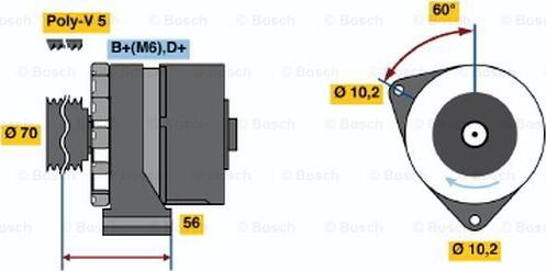 BOSCH 0 986 038 110 - Генератор vvparts.bg