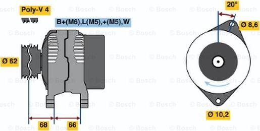 BOSCH 0 986 038 881 - Генератор vvparts.bg