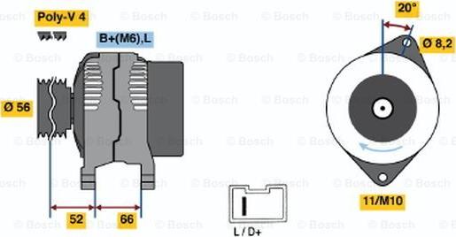 BOSCH 0 986 038 831 - Генератор vvparts.bg