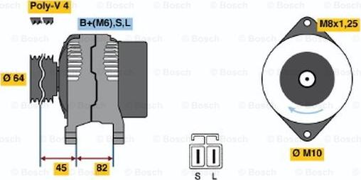 BOSCH 0 986 038 281 - Генератор vvparts.bg