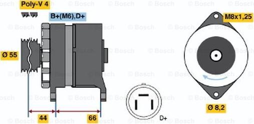 BOSCH 0 986 038 220 - Генератор vvparts.bg