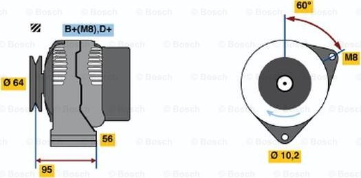 BOSCH 0 986 038 710 - Генератор vvparts.bg