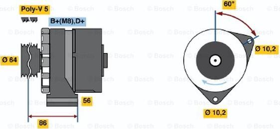 BOSCH 0 986 033 910 - Генератор vvparts.bg