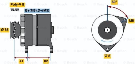 BOSCH 0 986 033 130 - Генератор vvparts.bg