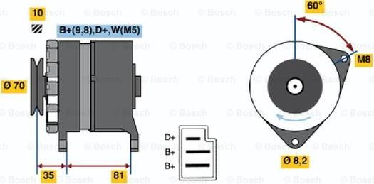 BOSCH 0 986 033 850 - Генератор vvparts.bg