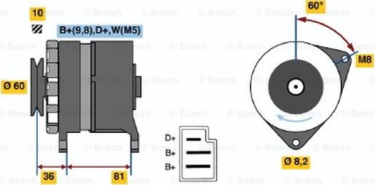 BOSCH 0 986 033 860 - Генератор vvparts.bg