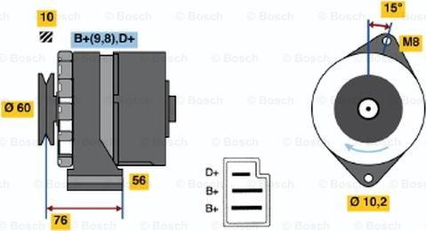 BOSCH 0 986 033 260 - Генератор vvparts.bg