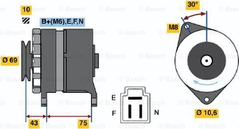 BOSCH 0 986 032 591 - Генератор vvparts.bg