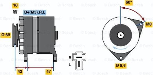 BOSCH 0 986 032 601 - Генератор vvparts.bg