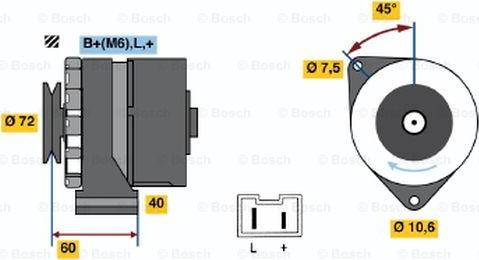 BOSCH 0 986 032 061 - Генератор vvparts.bg